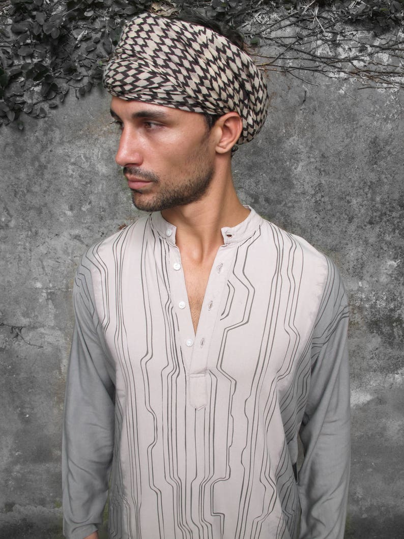 Men's Kaftan, Men's Grey Caftan Shirt, Mens Buttoned up Long Sleeves