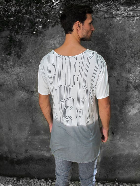 T-shirt blanc et gris pour homme, chemise de créateur pour homme