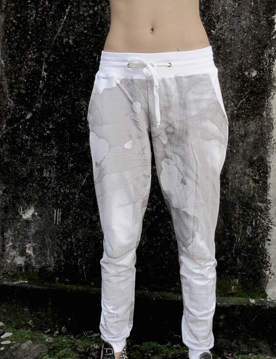 Woman Pants Boho Pants Yoga Wear White Pants Cotton Pants Etsy