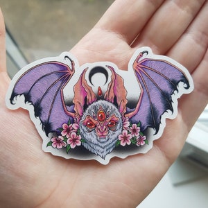 Bat blossom tattoo stickers 2 sizes