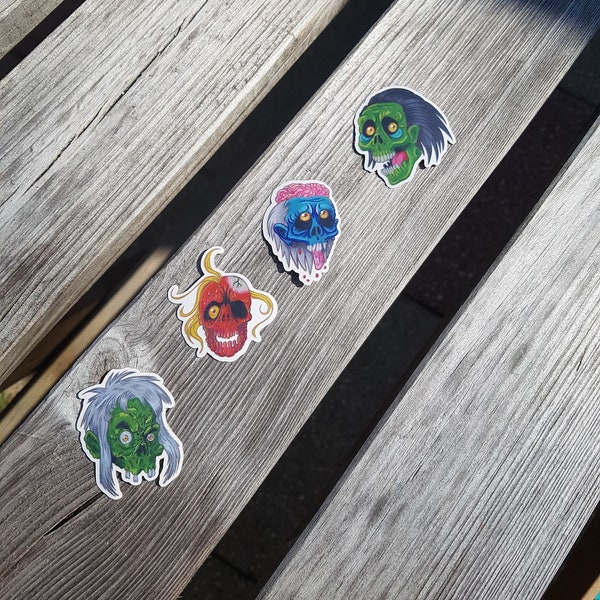Set of 4 Zombie stickers