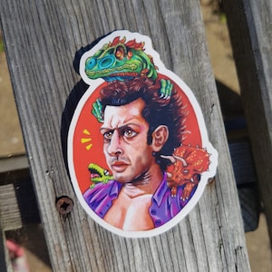 Jeff Goldblum Jurassic Park-sticker "Het leven vindt een manier"