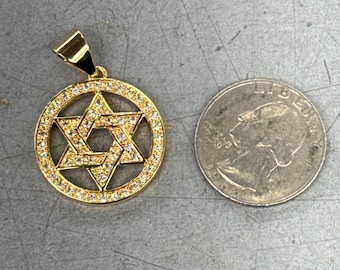 Star of David Magen david Jewish star Elegant pendent  gold filled jewelry charm pave charm  cubic zirconia stone cz diamond design pendant