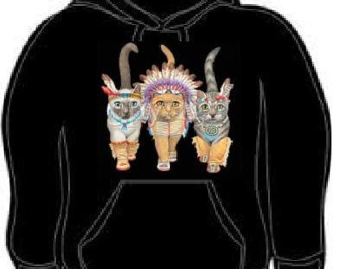 Hoodie native american cats  hoodies sweat shirt unisex cool kittens cat animals