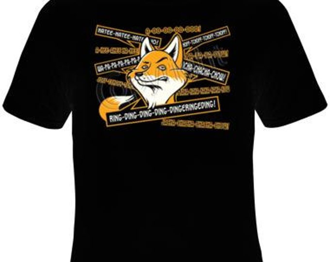 fox says ring dind ding dong screen print Cool Funny Humorous clothes T Shirts  T-Shirt designs graphic