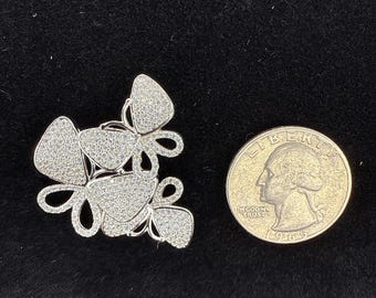 Pendant Butterfly Beautiful Sterling Silver 925 unique charm design with cubic zirconia stones diamond Cz stones elegant beautiful gift