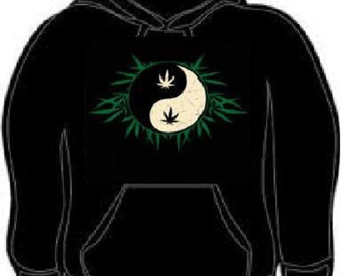 Hoodie:  Yin Yang With Leaves logo Hooded Sweatshirts hoodies shirt clothes cool