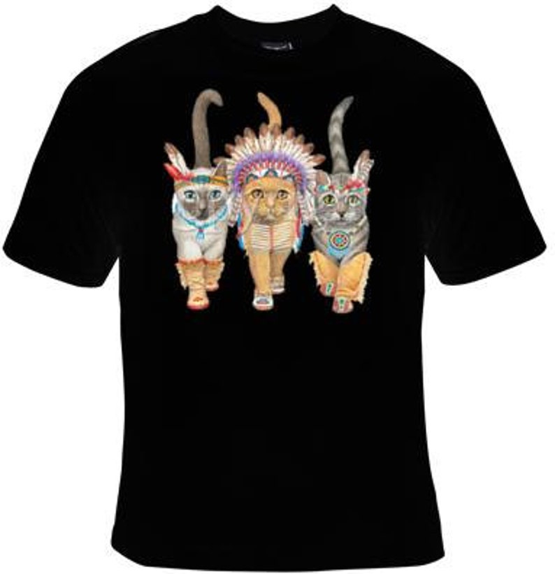 Native American Cat INDIAN CATS Tshirt Clothes Pets T Shirts Etsy