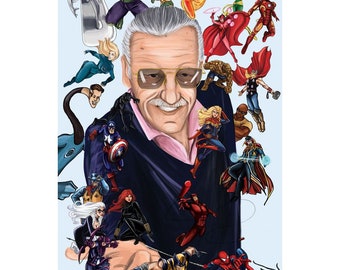 Stan Lee gicleekunstafdruk