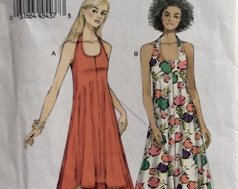 Vogue Pattern 8994 Lined Pullover U-neckline Racer Back Tank Dress w/High-low Hemline Size 8-16 UNCUT