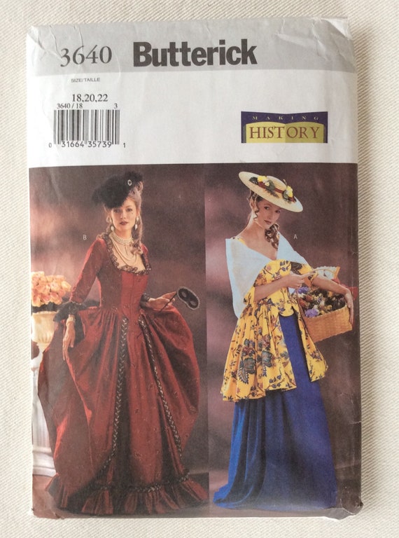 Butterick Sewing Pattern Pleated Bustle Skirt Top 14 16 18 20 Victorian 5696