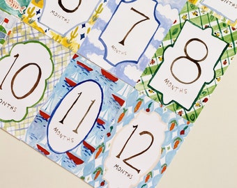 Rustic Painted Baby Milestone Marker Cards