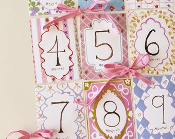 Vibrant Painted Baby Milestone Marker Cards