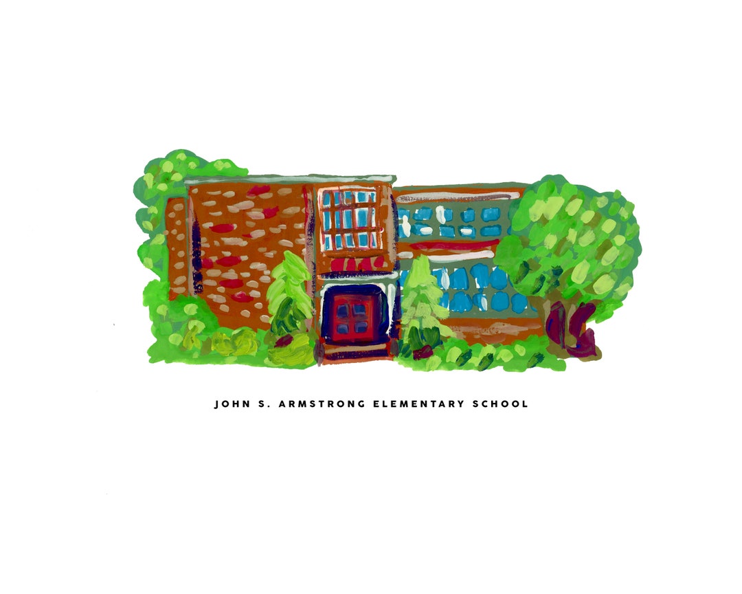 Armstrong Elementary School Print Etsy