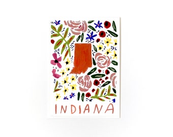 Hand-lettered Indiana Print Indiana Artwork Indiana Gift - Etsy