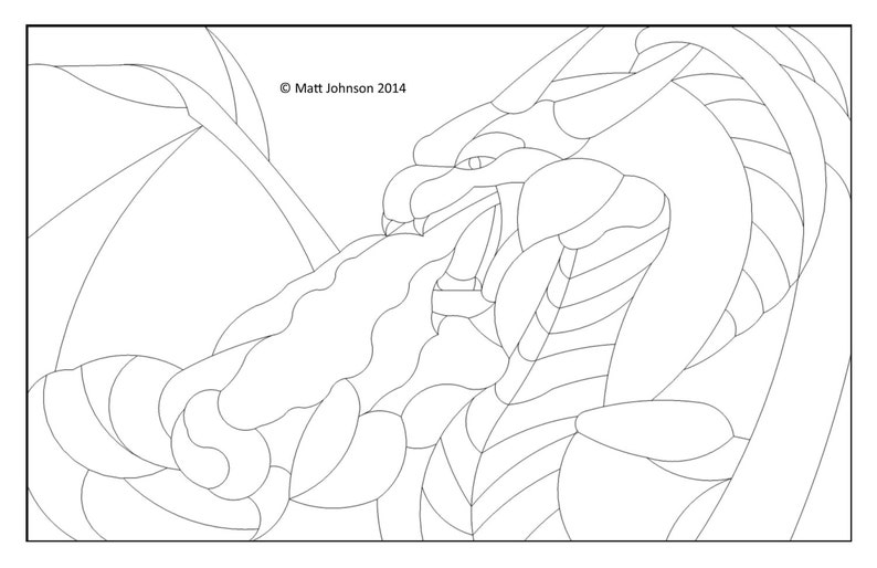 Stained Glass Dragon Pattern Etsy