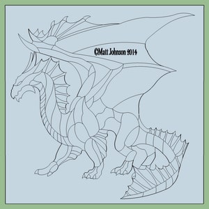 Dragon Pattern for stained glass etc