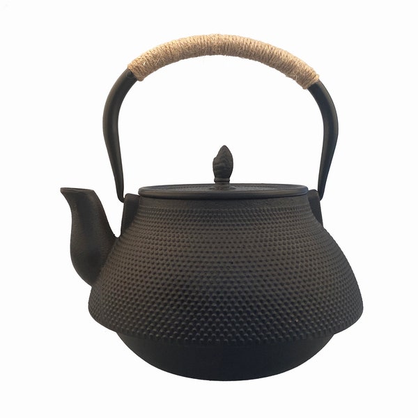 MCT015 2.2L Cast Iron Teapot good heavy quality floral teapot,2200ml Black granule tea pot,handmade cast iron Kettle