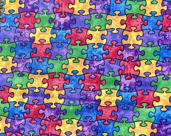 Tessuto colorato per puzzle di consapevolezza sull'autismo