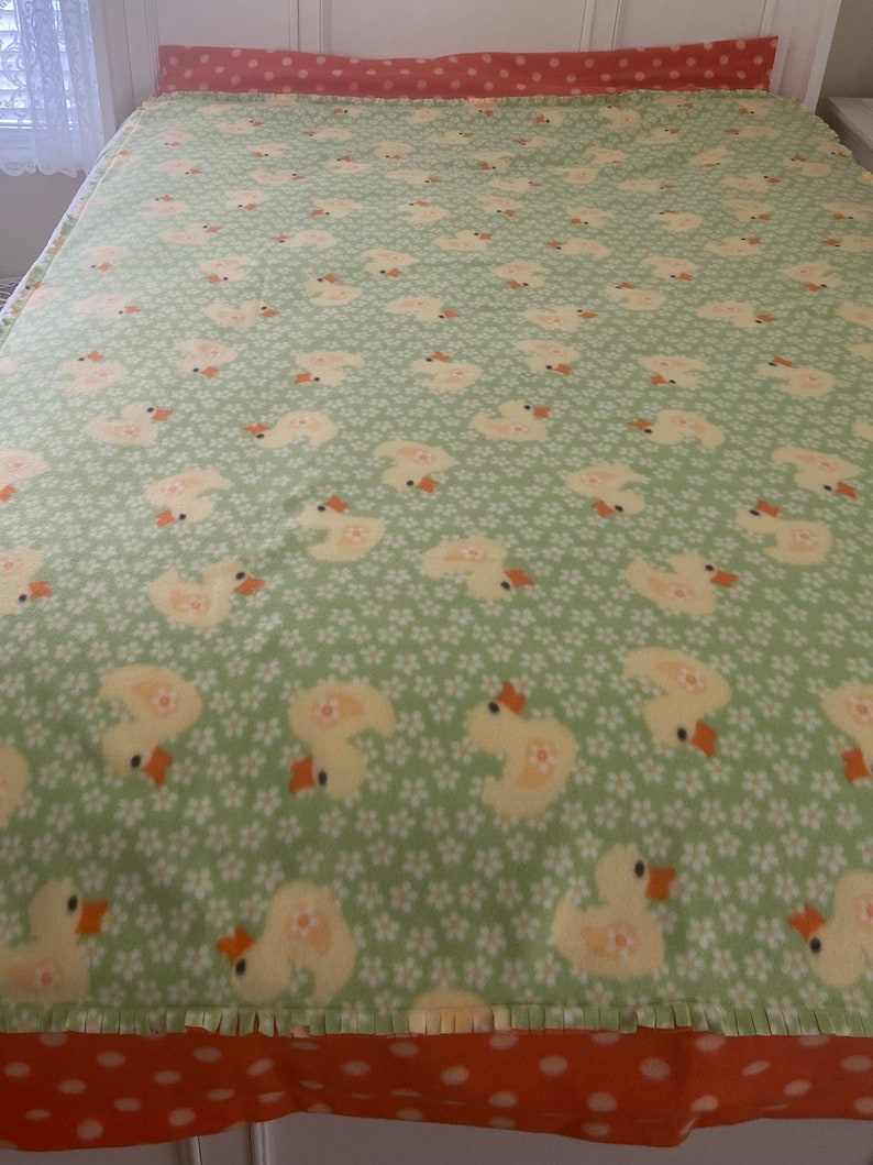 Handmade Fleece Ducks Blanket Etsy