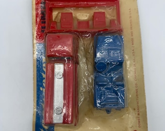 Vintage TootsieToy Jumbo Red Gas Truck & Blue Jeep Pack