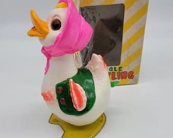 Vintage Mechanical Toy Waggle Duckling Wind Up Toy Japan