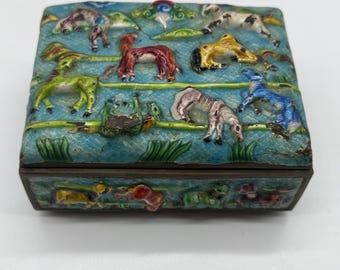 Antique Chinese Cloisonné Enamel Cigarette Box