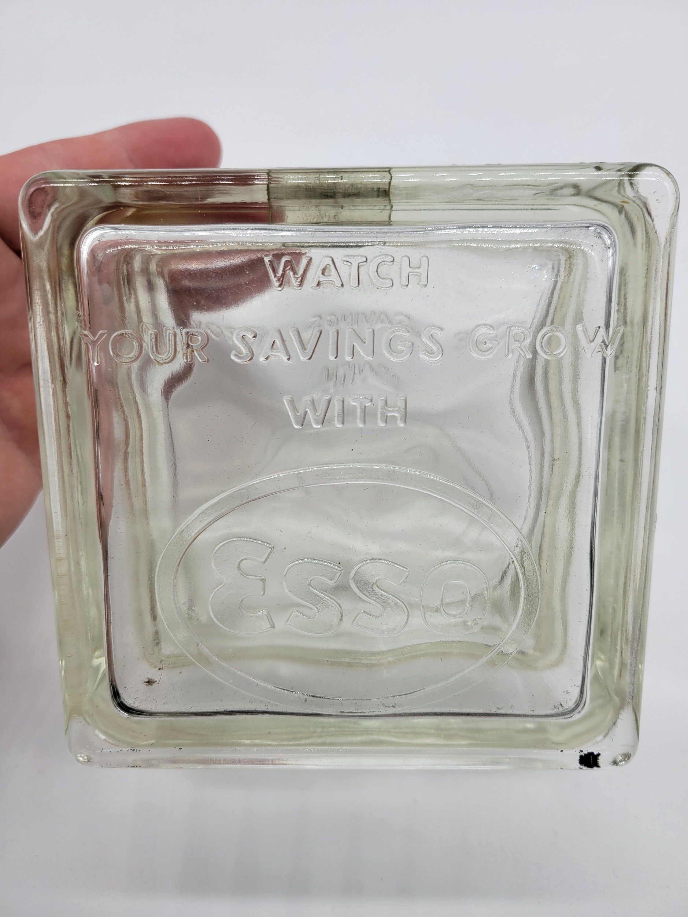 1960's ESSO Glass Coin Bank Gas Oil Promo Piece - Etsy
