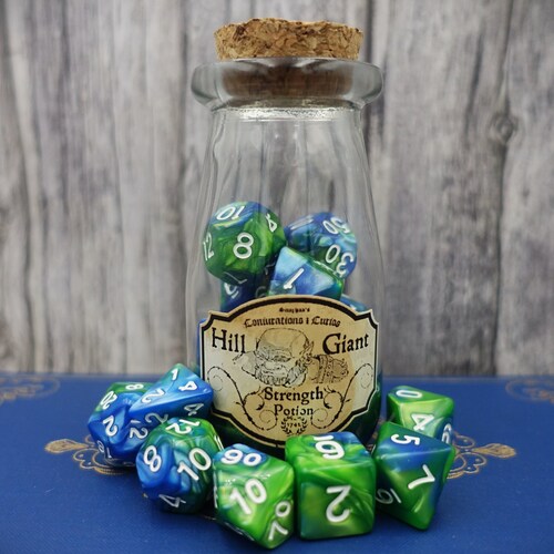 Storm Giant Strength Dnd Potion Bottle Dice Set Blue and Etsy UK