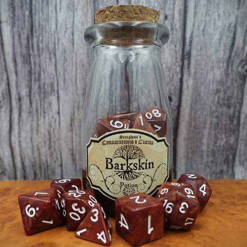 Barkskin Dnd Potion Bottle Dice Set Brown Copper Etsy UK