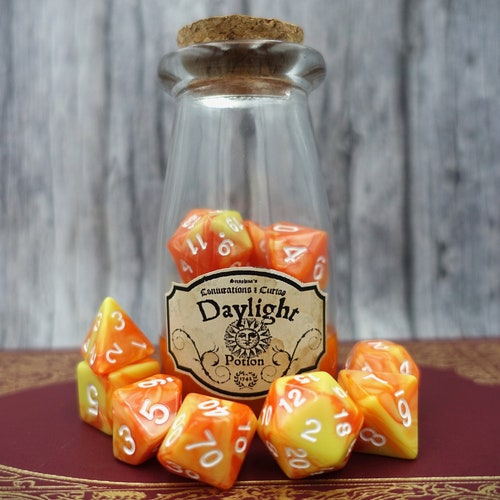 Growth Dnd Potion Bottle Dice Set Green Swirl Polyhedral Etsy UK