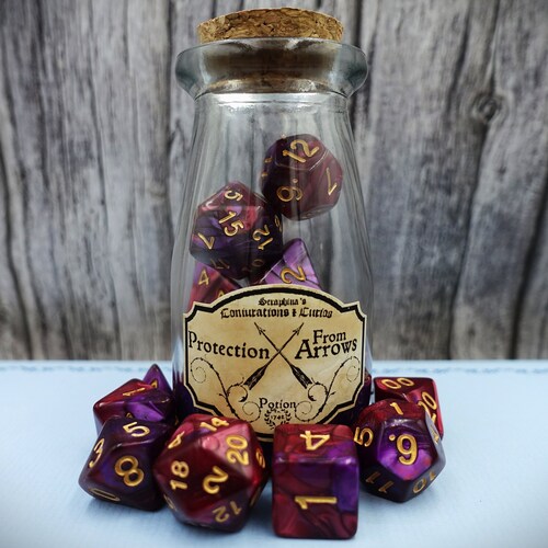 Protection From Evil Dnd Potion Bottle Dice Set Red and Etsy UK