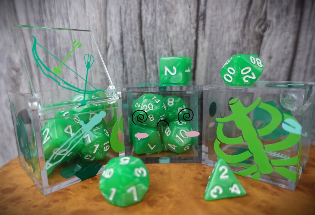 Dazed Gelatinous Cube Dice Box Kawaii Monster Set of Green Etsy UK