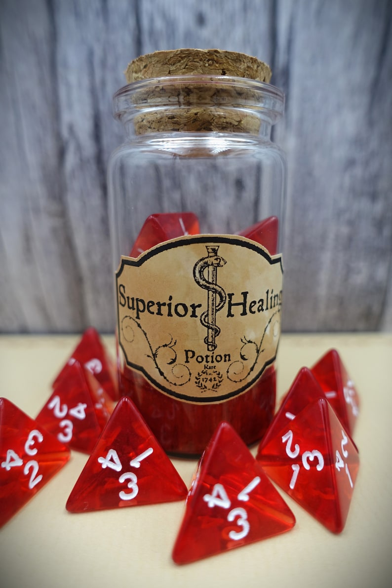 Dnd Health Potion Bottles I Red D4 Dice I DM Set Dnd Healing Etsy UK