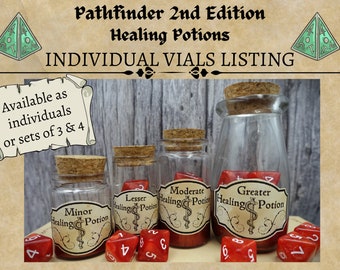 Pathfinder 2e editie I Pathfinder Gezondheidsdrankflessen | Rode D8-dobbelstenen | Flessen met wonddrankjes I Pathfinder-cadeaus I Individueel en sets