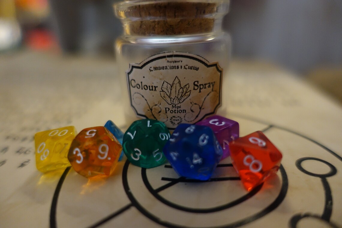 Colour Spray Tiny dice Dnd Potion bottle dice setMini Etsy