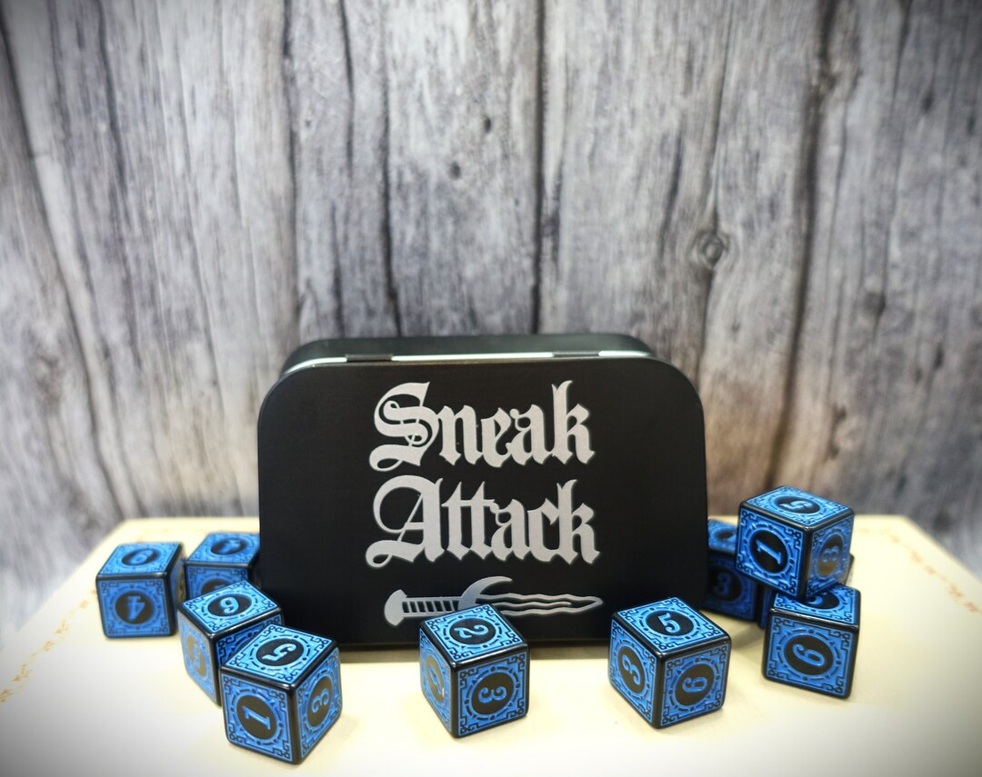Swashbuckler Rogue Archetype I Sneak Attack Dice I Blue and Black Dice