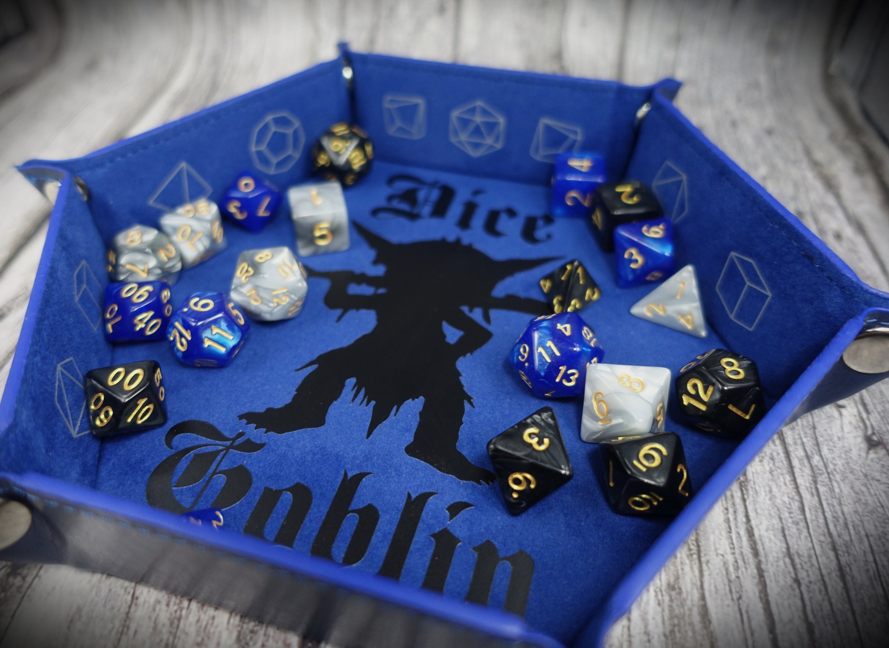 Dice Goblin Blue Dnd Dice Tray Hexagon Dice Tray Etsy UK