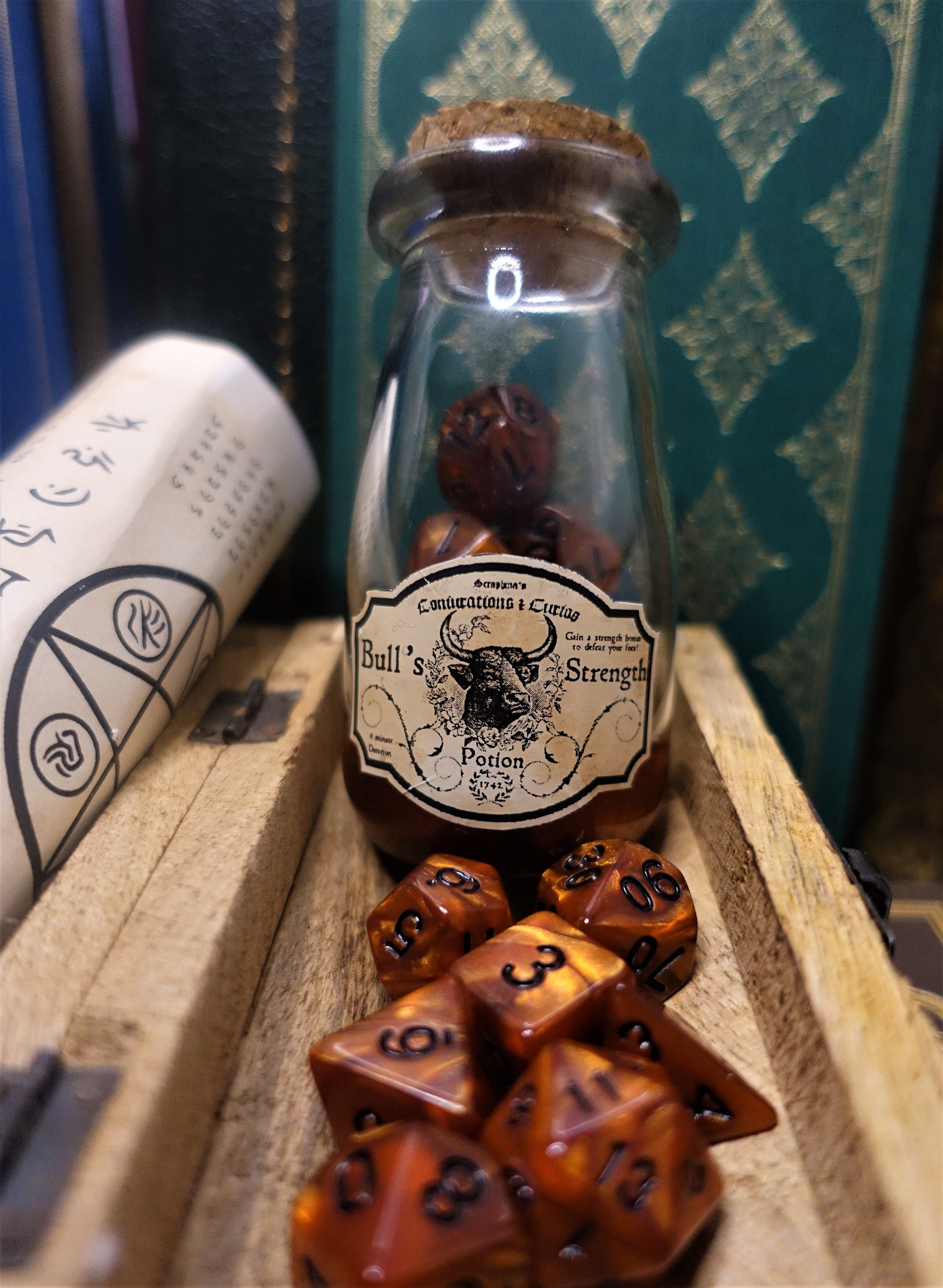 Bull's Strength Dnd Potion bottle dice set Copper Etsy