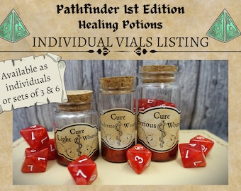 Pathfinder 1e editie I Pathfinder Flessen gezondheidsdrank | Rode D8-dobbelstenen | Flessen met wonddrankjes I Pathfinder-cadeaus I Individueel en sets