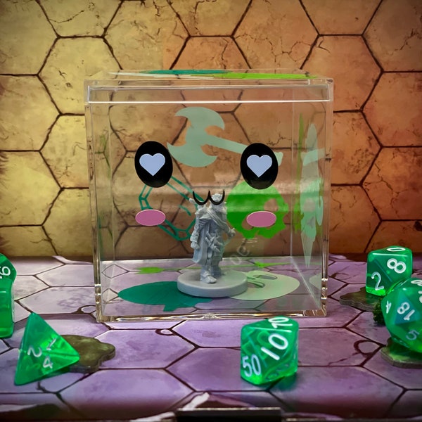 Adorable Gelatinous cube dice box | Kawaii monster | Dice storage box | Dice jail I Perfect for DnD pathfinder and other TTRPG