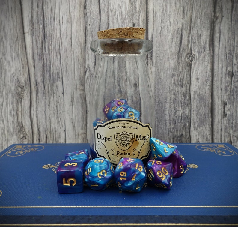 Dispel Magic Dnd Potion Bottle Dice Set Purple & Blue Etsy UK