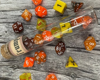 Frumpkin I Critical role gift I Frumpkin inspired dice I Glass tube I Critical role Frumpkin I CR2 characters in stock!