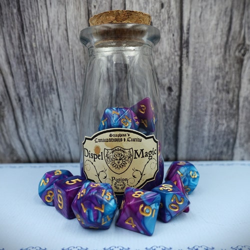 Water Breathing Dnd Potion Bottle Dice Set Sapphire Blue Etsy UK