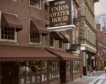 Union Oyster House Photograph, Color Photography, Historic Landmark, Old Restaurant, Old Buildings, Vintage Look, "Old Boston #1"