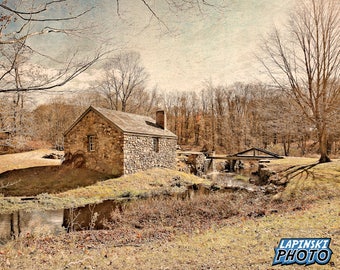 Waterloo Village Photograph, Color Photography, New Jersey Photo, Rustic Decor, Art Print, Blacksmith Shop, Stone Building, "A Simpler Time"