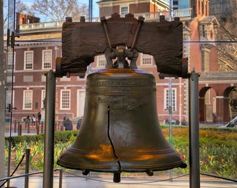 Liberty Bell & Independence Hall Photo, Historic Philadelphia Photograph, Color Photography, Art Print, "Liberty And Independence" 0044