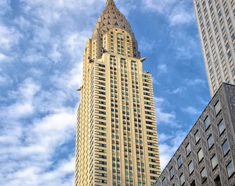 Chrysler Building New York City Photograph, Color Photography, NYC Photo, Wall Art, Art Print, Architecture, Clouds, "Work The Angles"