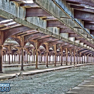 Abandoned Train Station Photograph, Color Photography, Wall Art, Rust, Central Railroad, Grunge, Jersey City, NJ, &quot;Waiting For The Train&quot;
