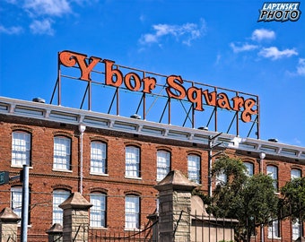 Ybor City Photograph, Tampa Florida Color Photography, Wall Art, Art Print, Historic District, Urban Decor, "Ybor Square Sign"